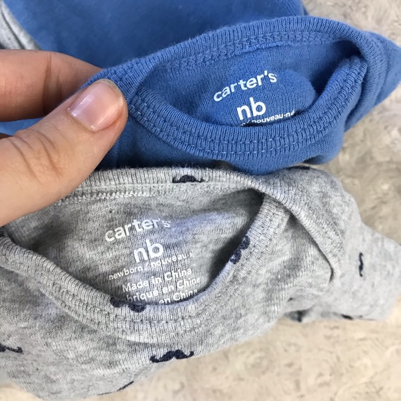 Carter’s Newborn Baby Boy Bodysuit Bundle Mustache - Picture 4 of 4